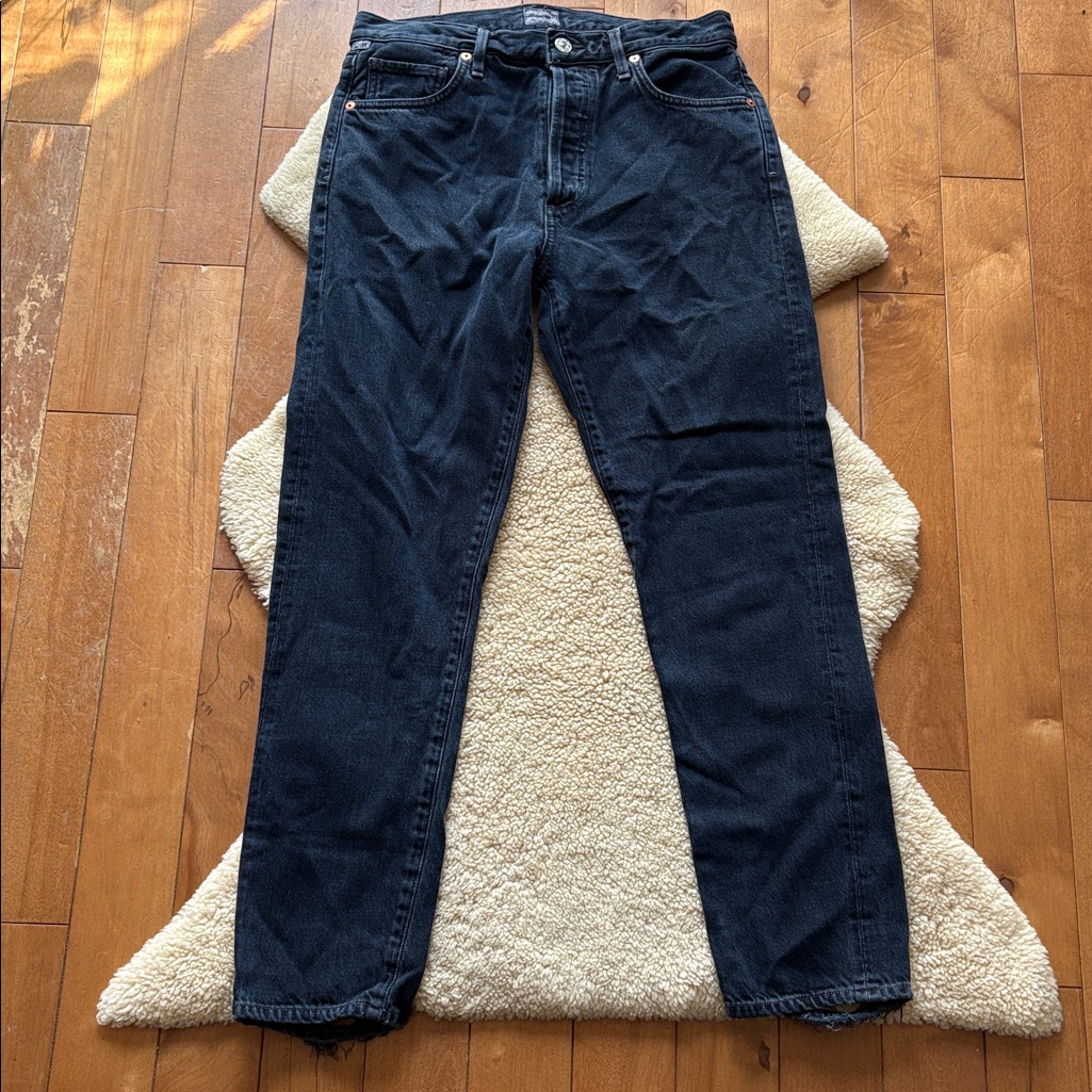 Citizens Of Humanity Liya High Rise Ankle Jeans, Blue-Black Wash, Size 27